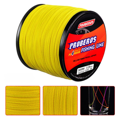 PROBEROS 4 Edited 300M Fish Line, 0.4 / 6LB, 0.6 / 8LB, 0.8 / 10LB, 1.0 / 15LB, 1.5 / 20LB, 2.0 / 25LB, 2.5 / 30LB, 3.0 / 35LB, 4.0 / 40LB