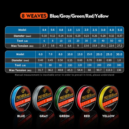 PROBEROS 8 Edited 100M Majestic Horse Fish Line, 0.4 / 6LB, 0.6 / 8LB, 0.8 / 10LB, 1.0 / 15LB, 1.5 / 20LB, 2.0 / 30LB, 3.0 / 40LB, 4.0 / 50LB, 5.0 / 60LB