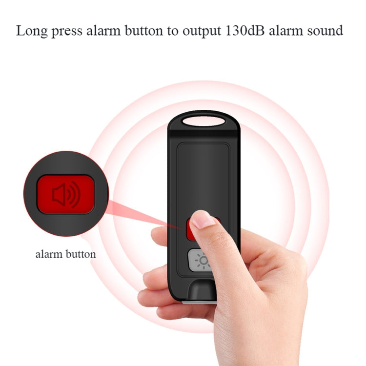 AF-2002 130dB Rechargeable Anti-Wolf Alarm Self-Defense Device With Distress Light, Blue, Green, Black, White