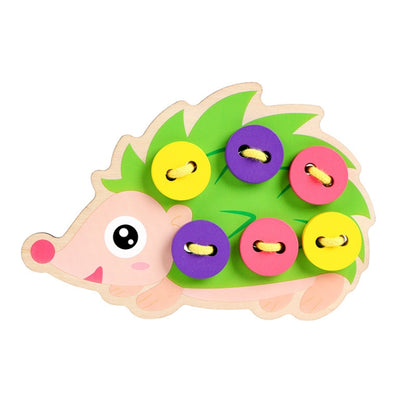 3 PCS Children Puzzle Button Threaded Desk Game Toy, Hedgehog, Skirt