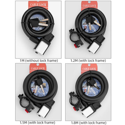 BG-0518 Mountain Bike Portable Anti-Theft Bold Cable Lock, Length:, 1.2m With Lock Frame, 1.5m With Lock Frame, 1.8m With Lock Frame