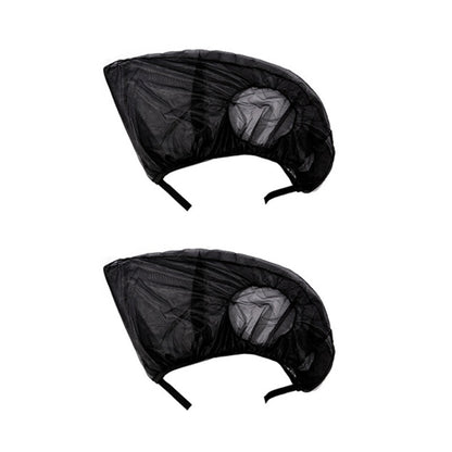 1 Pair Mesh Linen Car Adhesive Curtain Sunshade, Rear window 126x80cm, Front window 140x92cm