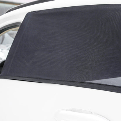 1 Pair Mesh Linen Car Adhesive Curtain Sunshade, Rear window 126x80cm, Front window 140x92cm
