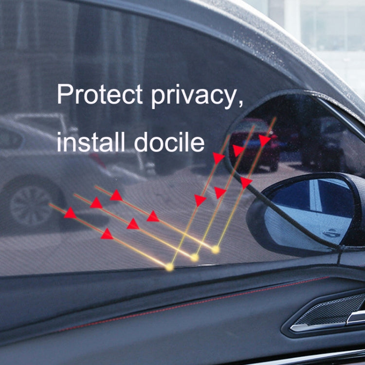 1 Pair Mesh Linen Car Adhesive Curtain Sunshade, Rear window 126x80cm, Front window 140x92cm