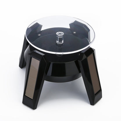 High-Footed UFO Solar 9cm 360 Rotating Display Stand Props Turntable, Gold Blue Light, Silver Blue Light, Black Blue Light, White Blue Light