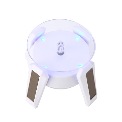 High-Footed UFO Solar 9cm 360 Rotating Display Stand Props Turntable, Gold Blue Light, Silver Blue Light, Black Blue Light, White Blue Light