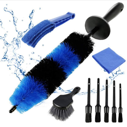 Car Wash Detail Brush Short Shank Tire Brush, 9 PCS / Set