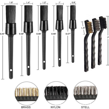 Car Wash Detail Brush Short Shank Tire Brush, 9 PCS / Set