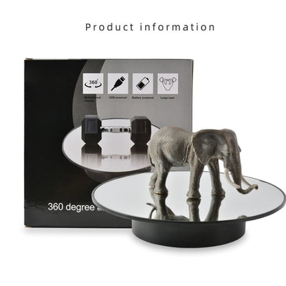 25cm USB Power Rotating Display Stand Video Shooting Props Turntable, Black Mirror, White Mirror, Golden Mirror, Silver Mirror, White+White Velvet, White+Black Velvet, White Bottom Frosted, Black Bottom Frosted, Black+Black Velvet