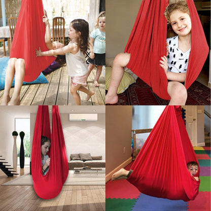 Kids Elastic Hammock Indoor Outdoor Swing, Size:, 1x2.8m (Red), 1x2.8m (Green), 1x2.8m (Dark Blue), 1x2.8m (Purple), 1x2.8m (Sky Blue), 1x2.8m (Silver Gray), 1x2.8m (Black), 1.5x2.8m (Red), 1.5x2.8m (Green), 1.5x2.8m (Dark Blue), 1.5x2.8m (Purple)