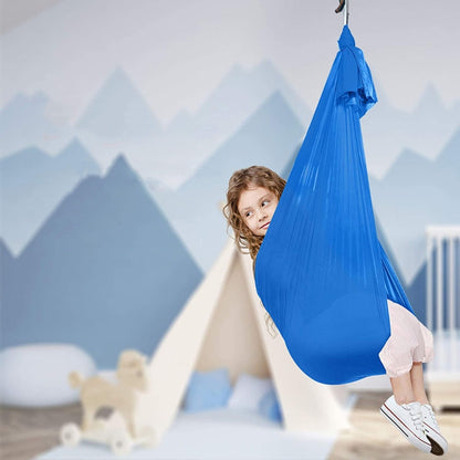 Kids Elastic Hammock Indoor Outdoor Swing, Size:, 1x2.8m (Red), 1x2.8m (Green), 1x2.8m (Dark Blue), 1x2.8m (Purple), 1x2.8m (Sky Blue), 1x2.8m (Silver Gray), 1x2.8m (Black), 1.5x2.8m (Red), 1.5x2.8m (Green), 1.5x2.8m (Dark Blue), 1.5x2.8m (Purple)