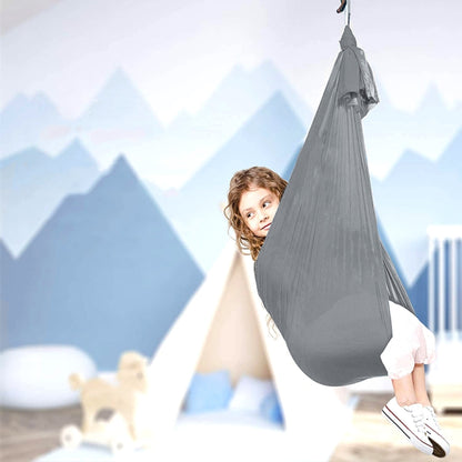 Kids Elastic Hammock Indoor Outdoor Swing, Size:, 1x2.8m (Red), 1x2.8m (Green), 1x2.8m (Dark Blue), 1x2.8m (Purple), 1x2.8m (Sky Blue), 1x2.8m (Silver Gray), 1x2.8m (Black), 1.5x2.8m (Red), 1.5x2.8m (Green), 1.5x2.8m (Dark Blue), 1.5x2.8m (Purple)