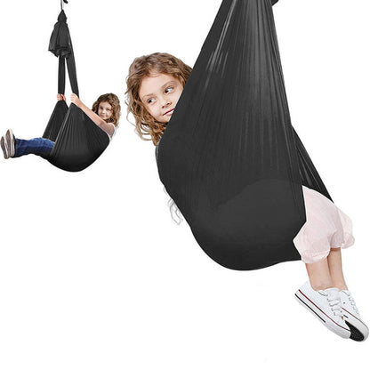 Kids Elastic Hammock Indoor Outdoor Swing, Size:, 1x2.8m (Red), 1x2.8m (Green), 1x2.8m (Dark Blue), 1x2.8m (Purple), 1x2.8m (Sky Blue), 1x2.8m (Silver Gray), 1x2.8m (Black), 1.5x2.8m (Red), 1.5x2.8m (Green), 1.5x2.8m (Dark Blue), 1.5x2.8m (Purple)
