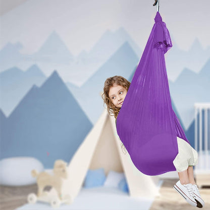 Kids Elastic Hammock Indoor Outdoor Swing, Size:, 1x2.8m (Red), 1x2.8m (Green), 1x2.8m (Dark Blue), 1x2.8m (Purple), 1x2.8m (Sky Blue), 1x2.8m (Silver Gray), 1x2.8m (Black), 1.5x2.8m (Red), 1.5x2.8m (Green), 1.5x2.8m (Dark Blue), 1.5x2.8m (Purple)