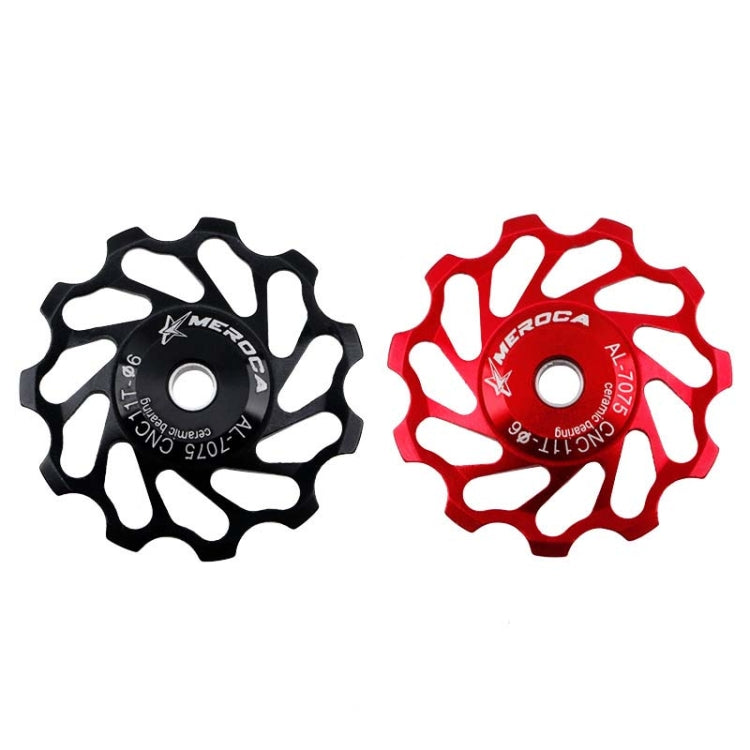 MEROCA Ceramic Bearing Mountain Bike Guide Wheel, 11T Black, 11T Red, 13T Black, 13T Red