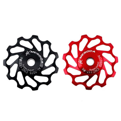MEROCA Ceramic Bearing Mountain Bike Guide Wheel, 11T Black, 11T Red, 13T Black, 13T Red