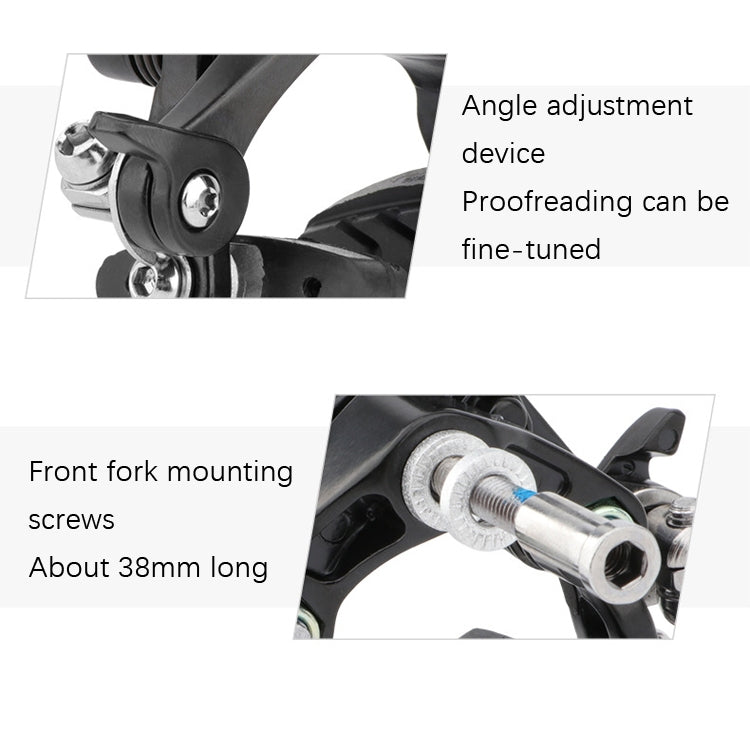 Meroca Bicycle Aluminum Alloy C Brake, Black Front+Rear, Black Single Front, Black Single Rear