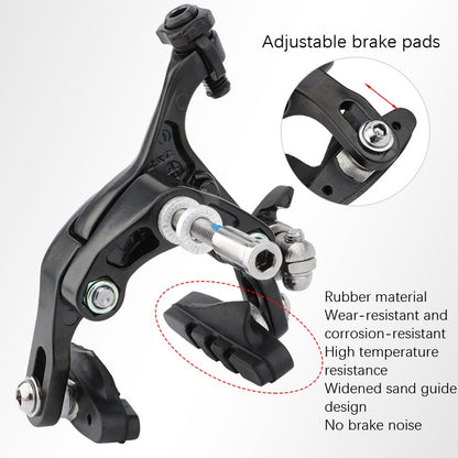 Meroca Bicycle Aluminum Alloy C Brake, Black Front+Rear, Black Single Front, Black Single Rear