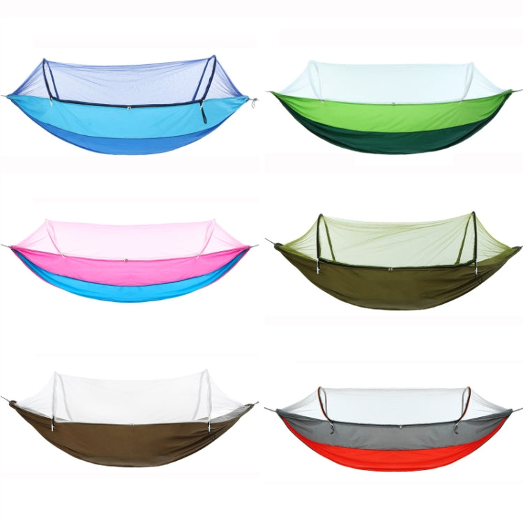 Outdoor Camping Anti-Mosquito Quick-Opening Hammock, Spec:, Single (Fruit Green+Ink Green), Single (Pink+Sky Blue), Double (Fruit Green+Ink Green), Double (Pink+Sky Blue), Double (Army Green)