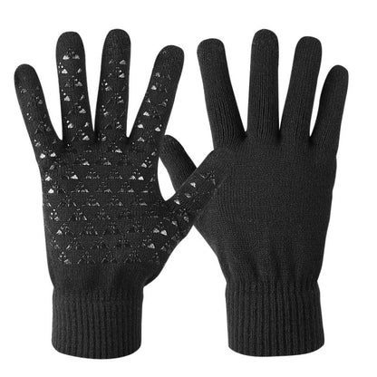 1 Pair Thick Velvet Touch Screen Knitted Warm Gloves, Free Size