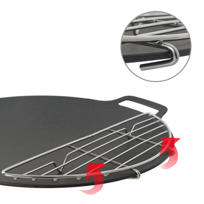 304 Stainless Steel Camping BBQ Frying Pan Steaming Rack, Size:, 26x8.5cm, 37x11cm
