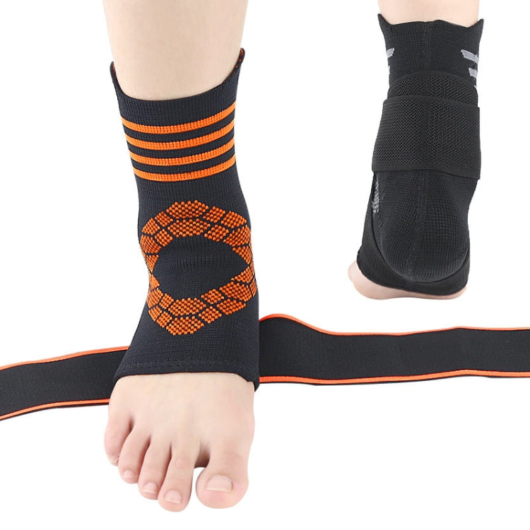 Nylon Sports Compression Striped Bandage Ankle Support, S, M