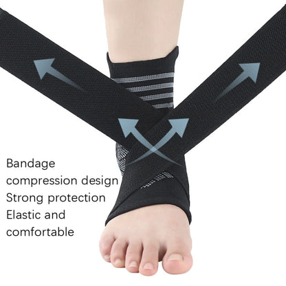 Nylon Sports Compression Striped Bandage Ankle Support, S, M