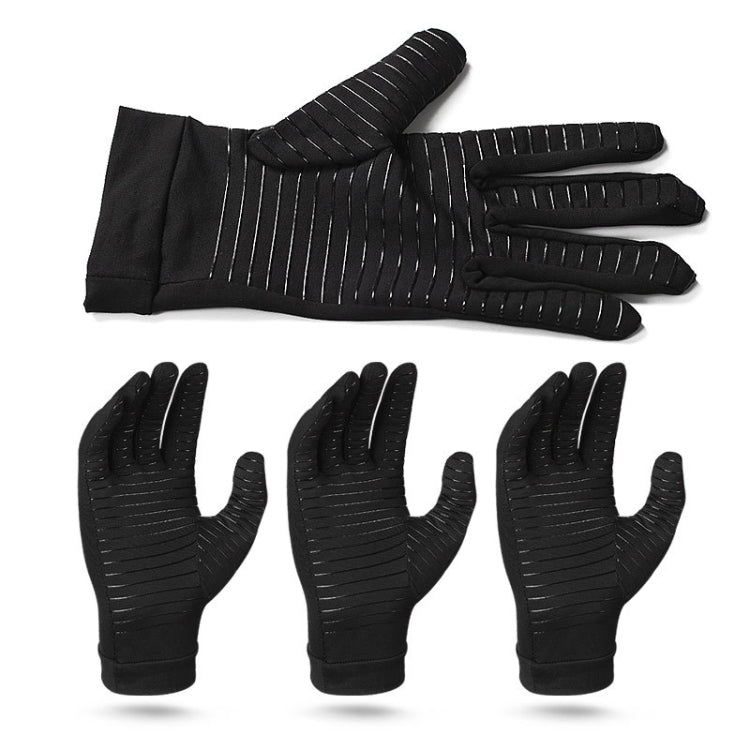 Copper Fiber Pressure Sports Fitness Anti-Slip Gloves, Size:, S, M, L