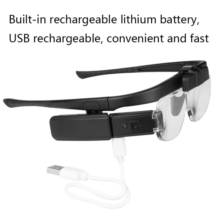 11642DC Multi-magnification Glasses-type Maintenance Rechargeable Magnifying Glass, 11642DC