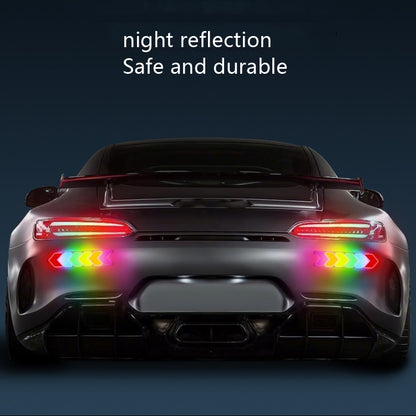 4pcs /Set Car Safety Warning Reflective Anti-Strike Stickers, Epoxy Fluorescent Green, Epoxy White, Epoxy Red, Epoxy Golden Yellow, Epoxy Blue, Epoxy Colorful