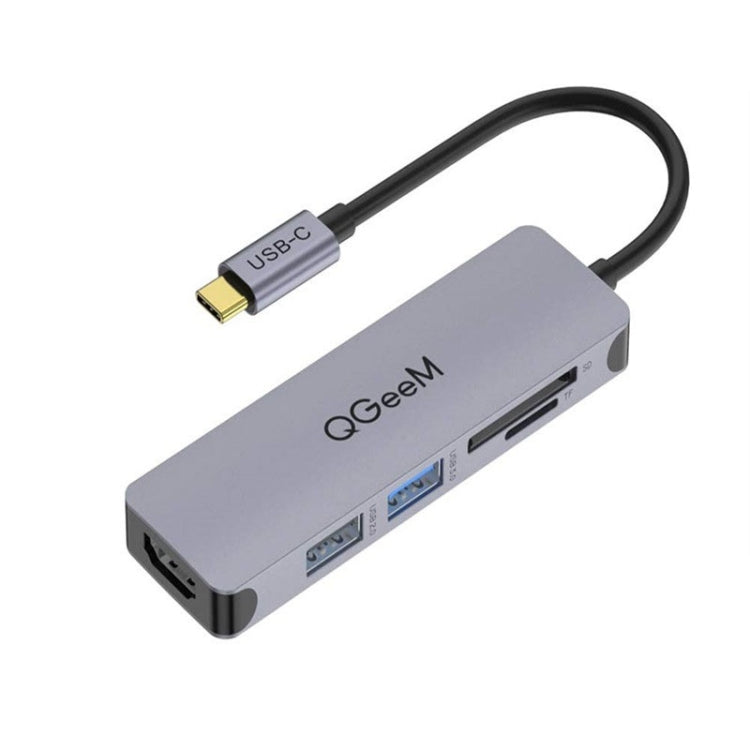 QGeeM QG-UH05-4 5 In 1 TYPE-C Extension HUB Adapter Compatible with SD/TF Reader, 5 In 1