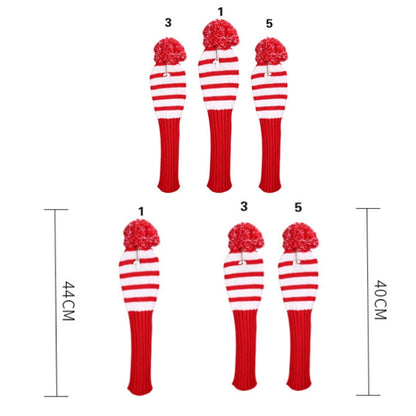 3 PCS/Set Golf Wooden Club Knitted Cover, 3PCS Red, 3PCS Black