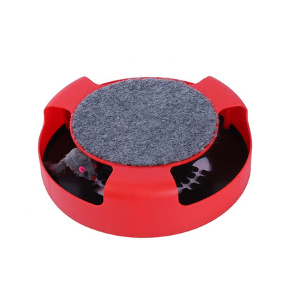 C-034 Spinning Cat Turntable Puzzle Play Board, Blue, Red, Green