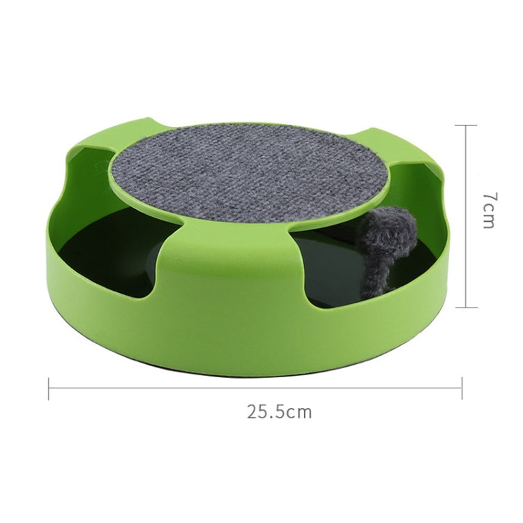 C-034 Spinning Cat Turntable Puzzle Play Board, Blue, Red, Green