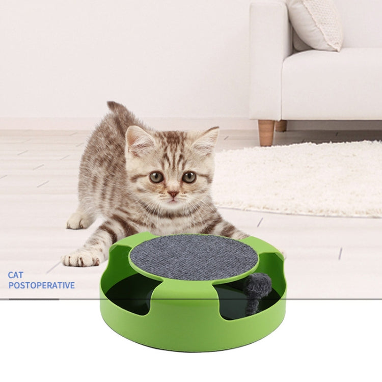 C-034 Spinning Cat Turntable Puzzle Play Board, Blue, Red, Green