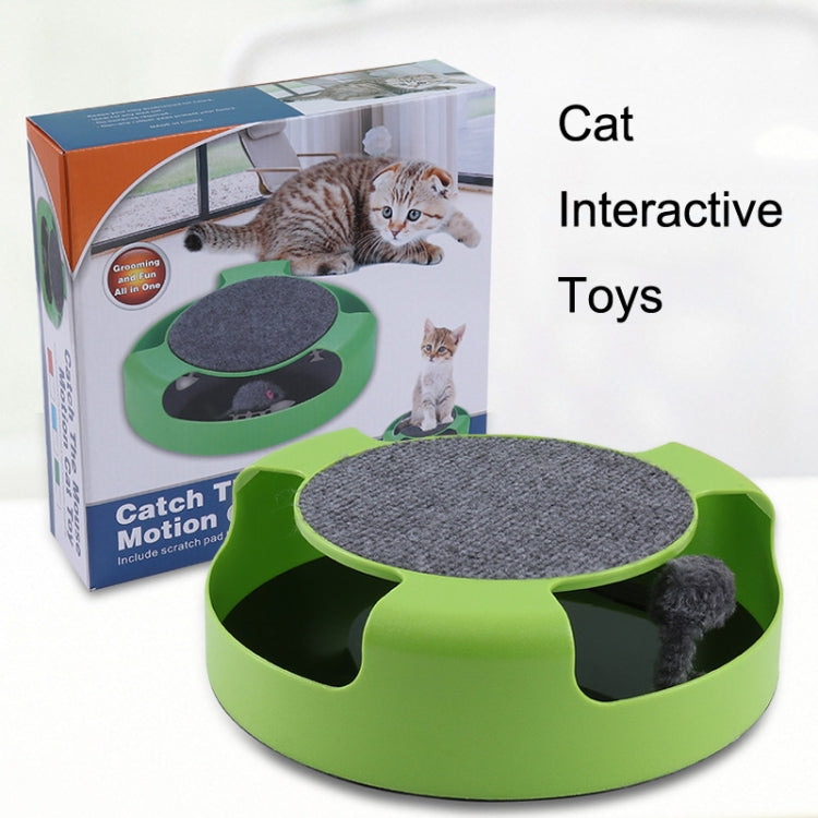 C-034 Spinning Cat Turntable Puzzle Play Board, Blue, Red, Green