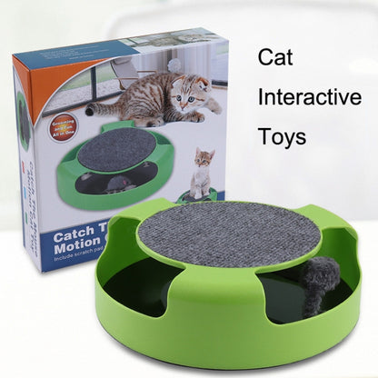 C-034 Spinning Cat Turntable Puzzle Play Board, Blue, Red, Green