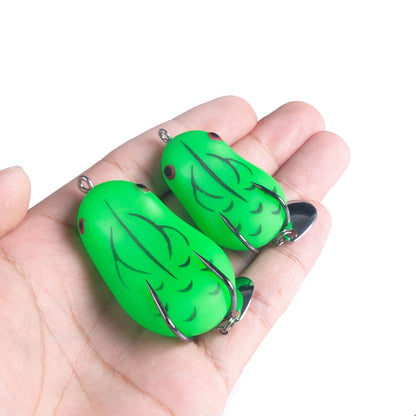 2 PCS HENGJIA Lure Sequins Double Hook Thunder Frog, 4.2cm 8g, 5cm 14g