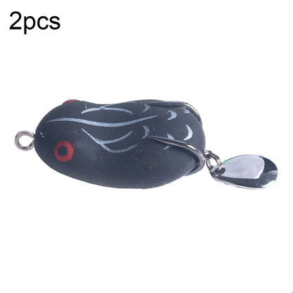 2 PCS HENGJIA Lure Sequins Double Hook Thunder Frog, 4.2cm 8g, 5cm 14g