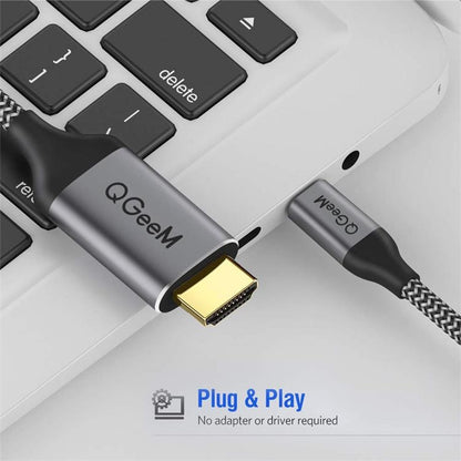 QGeeM QG-UA09 Type-C To HDMI Cable, 1.8m, 3m