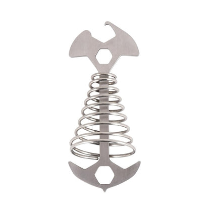 5 PCS 4 in 1 Outdoor Camping Fishbone Nail Spring Hook Wind Rope Buckle