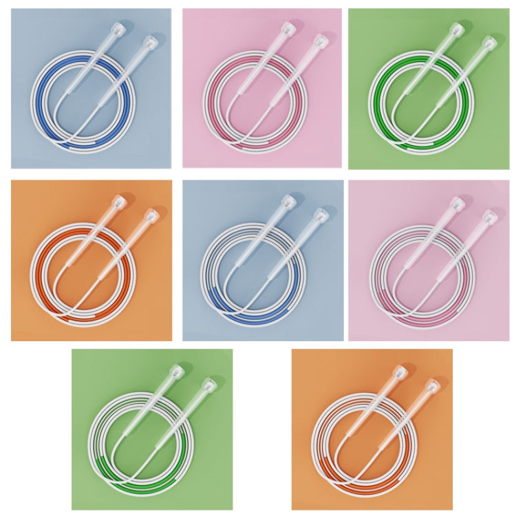 Children Speed Skipping Sports Rope, Style: 2 Sections 2.8m (White Blue), 2 Sections 2.4m (White Blue), 2 Sections 2.8m (White Blue), 2 Sections 2.4m (White Pink), 2 Sections 2.8m (White Pink), 2 Sections 2.4m (White Green), 2 Sections 2.8m (White Gree...