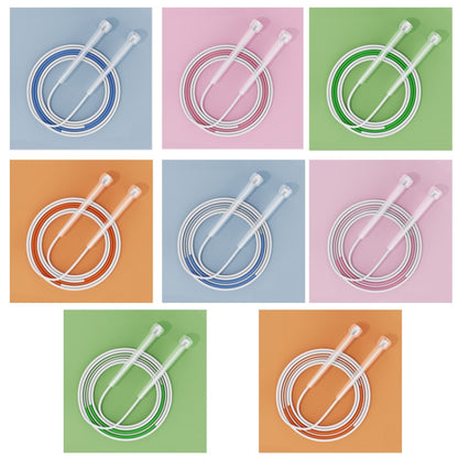 Children Speed Skipping Sports Rope, Style: 2 Sections 2.8m (White Blue), 2 Sections 2.4m (White Blue), 2 Sections 2.8m (White Blue), 2 Sections 2.4m (White Pink), 2 Sections 2.8m (White Pink), 2 Sections 2.4m (White Green), 2 Sections 2.8m (White Gree...