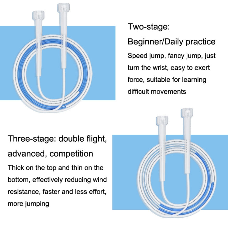Children Speed Skipping Sports Rope, Style: 2 Sections 2.8m (White Blue), 2 Sections 2.4m (White Blue), 2 Sections 2.8m (White Blue), 2 Sections 2.4m (White Pink), 2 Sections 2.8m (White Pink), 2 Sections 2.4m (White Green), 2 Sections 2.8m (White Gree...
