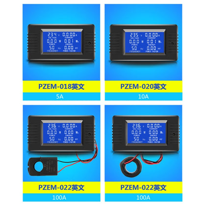 Peacefair English Version Multifunctional AC Digital Display Power Monitor, 5A, 10A, 100A (Closed CT), 100A (Open and Close CT)