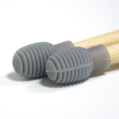 4 Pcs/Set Drum Sticks Silicone Head Drum Cover Practice Drums Mute Protective Case, Orange, Gray