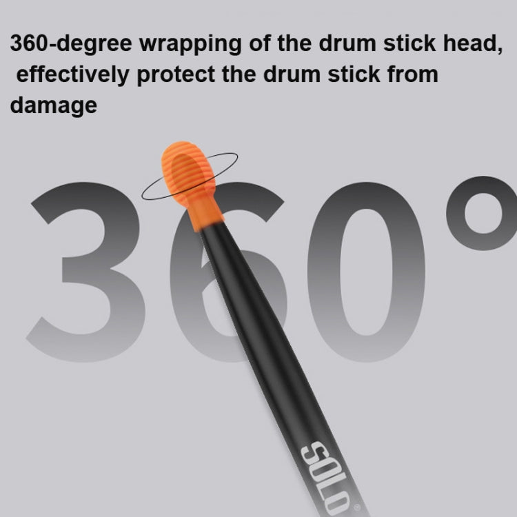 4 Pcs/Set Drum Sticks Silicone Head Drum Cover Practice Drums Mute Protective Case, Orange, Gray