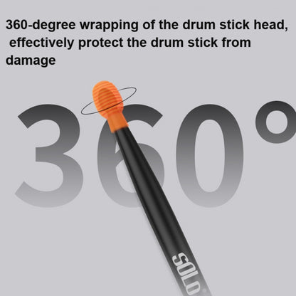 4 Pcs/Set Drum Sticks Silicone Head Drum Cover Practice Drums Mute Protective Case, Orange, Gray