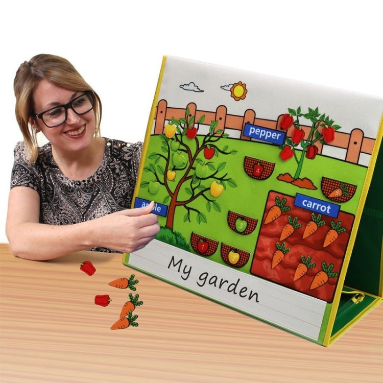 Story Theme Portable Felt Board Classroom Desktop Auxiliary Teaching Aids, Fruit Vegetable Theme, Marine Life Theme