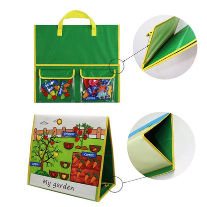 Story Theme Portable Felt Board Classroom Desktop Auxiliary Teaching Aids, Fruit Vegetable Theme, Marine Life Theme